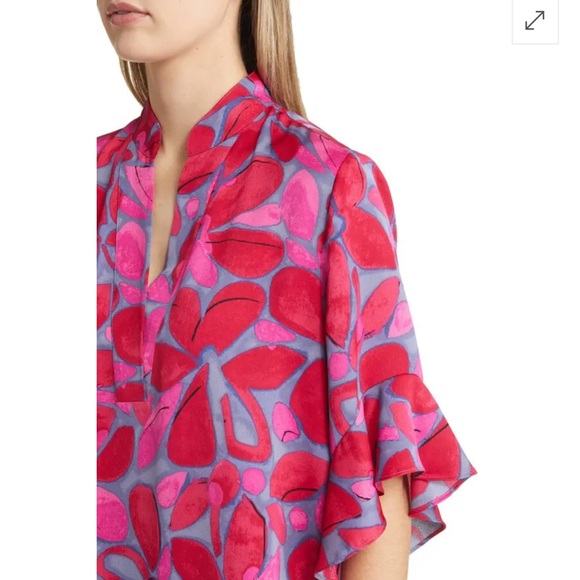 Nic + Zoe Happy Splash Floral Print Top Pink Red Purple XL with MEASUREMENTS! - Picture 9 of 15